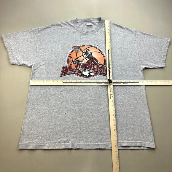 Vintage University of Alabama T-Shirt Adult XXL Gray Basketball Crimson Tide y2k - Picture 7 of 10